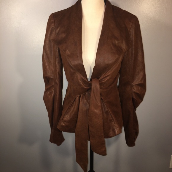 Zara Jackets & Blazers - Zara Basic Faux Suede Tie-Front Blazer Jacket Sz M